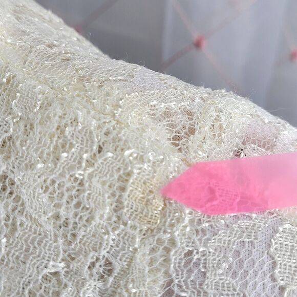 Sarah Richards Cream Sheer Lace Sheath Maxi Dress Size 3 / 4 Romantic Timeless - Picture 3 of 8